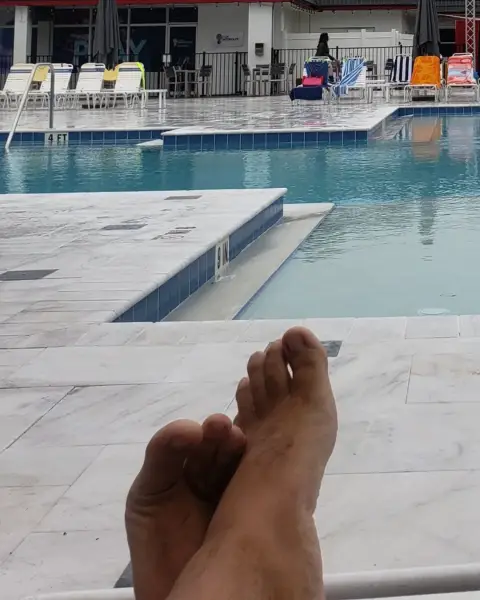 Chilling by the pool